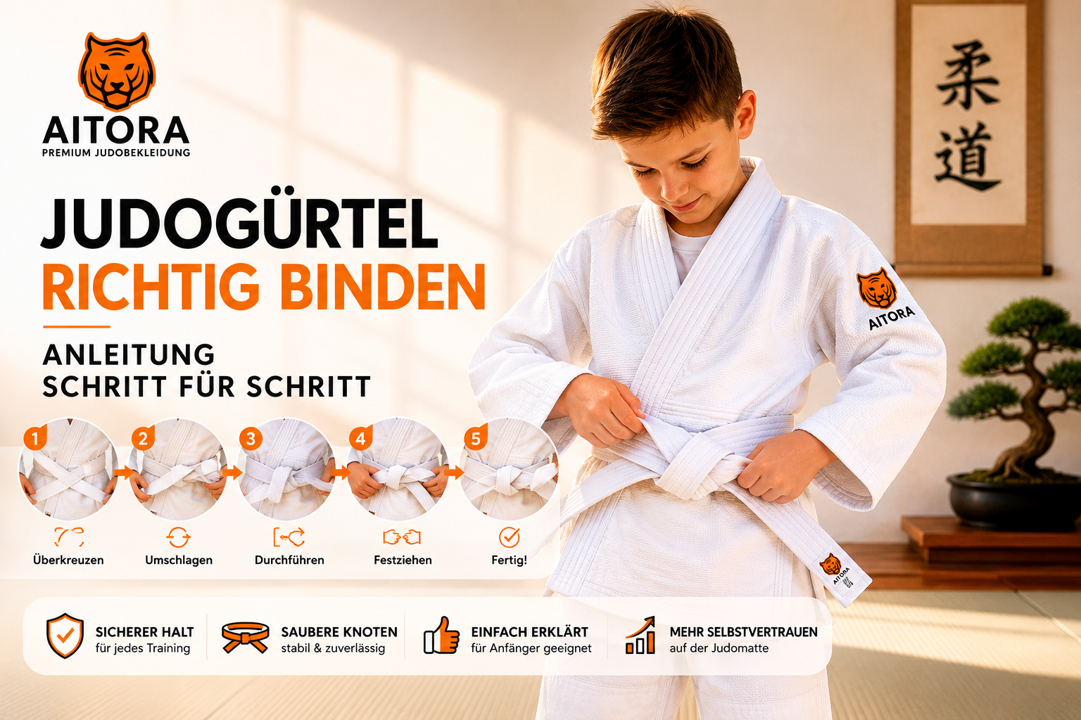 Judogürtel binden – Anleitung Schritt für Schritt